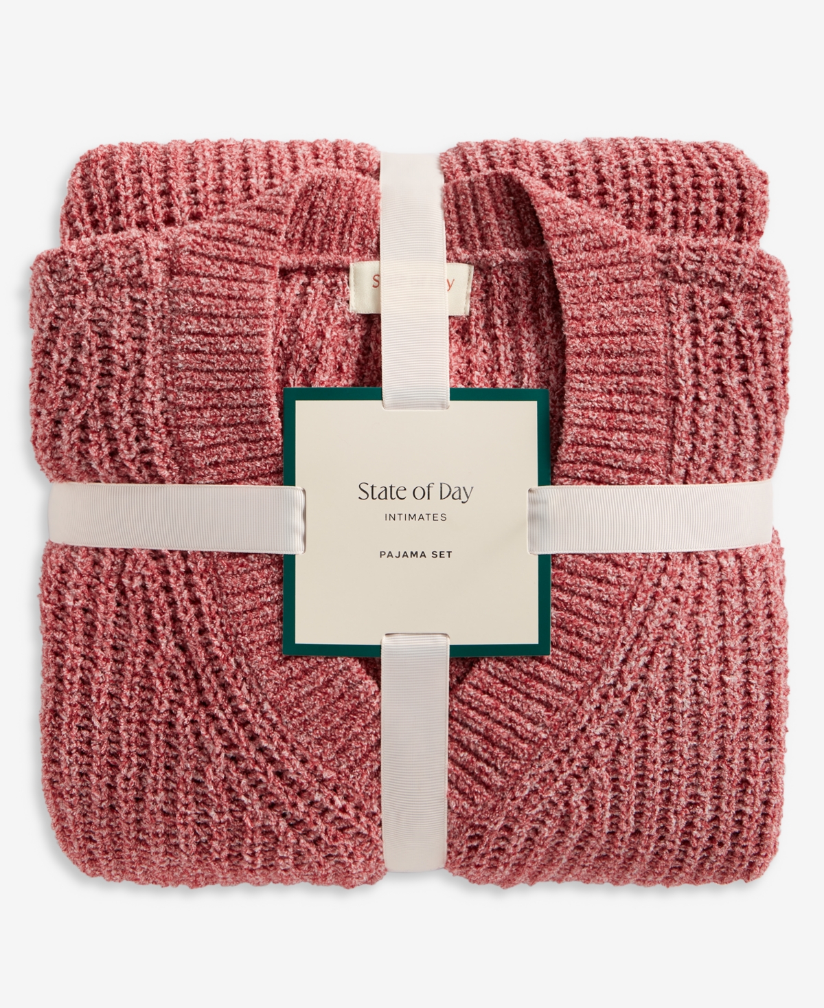State Of Day Women's Chenille Sweater & Pant Set, Xs-3x, Macy's Exclusive In Pink