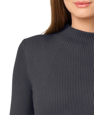 Women's Mock-Neck Rib-Knit Sweater 