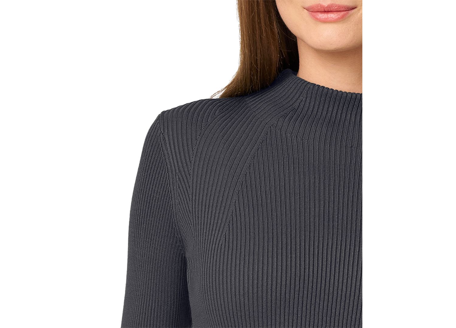 Women's Mock-Neck Rib-Knit Sweater