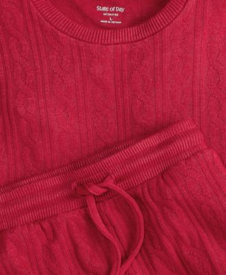 Women's Cable Jogger Pajama Set, XS-3X, Macy's Exclusive