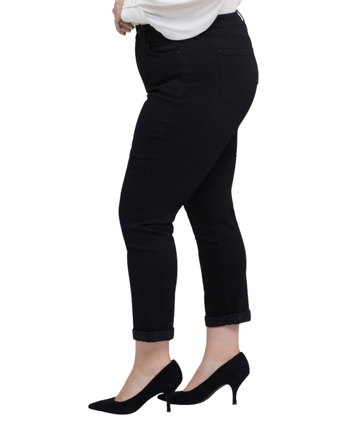 Nydj Plus Size Sheri Slim Ankle Pull On Jeans In Black