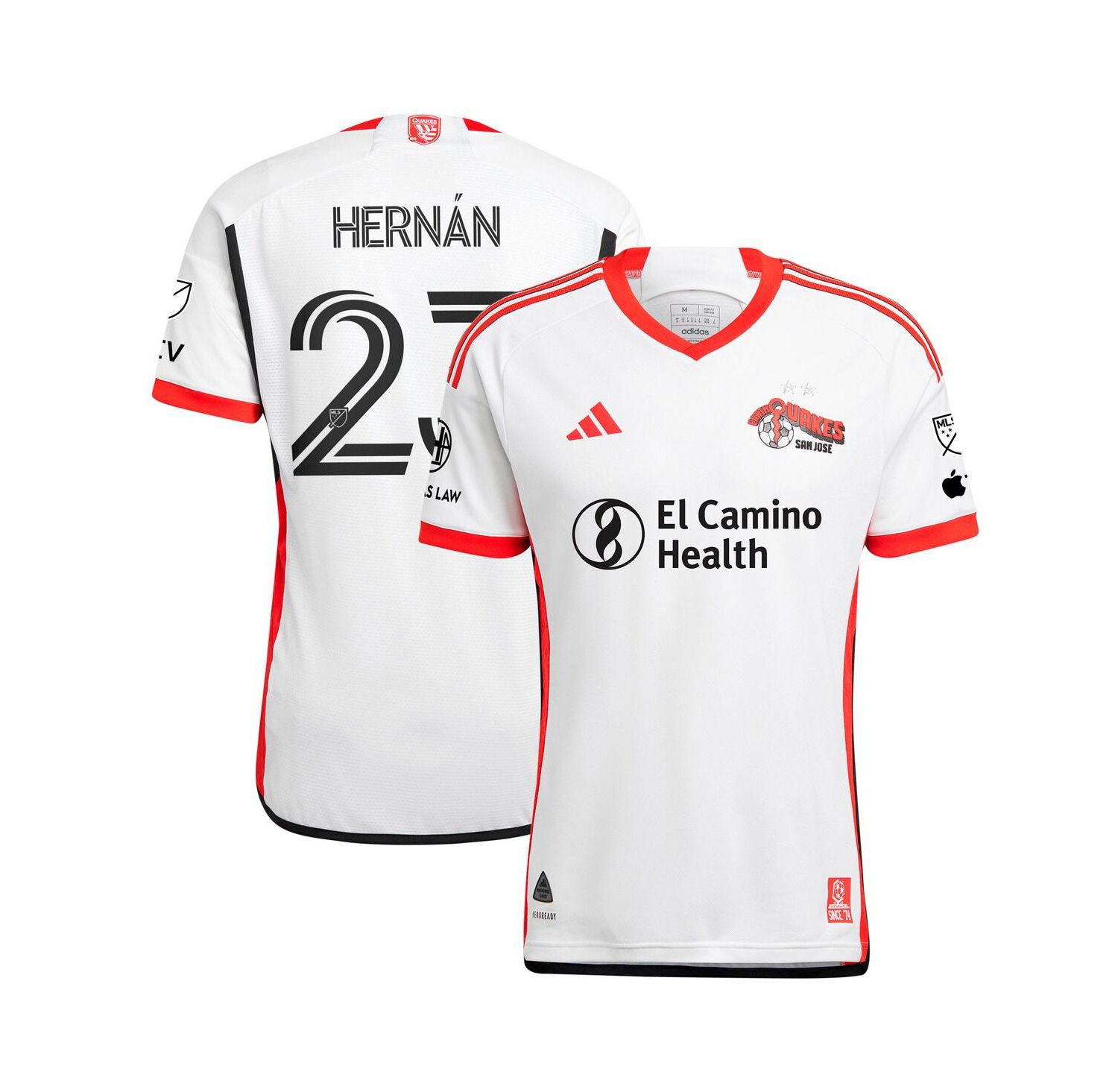 Men's Hernán L&oacute;pez White San Jose Earthquakes 2025 the 50 Kit Authentic Player Jersey