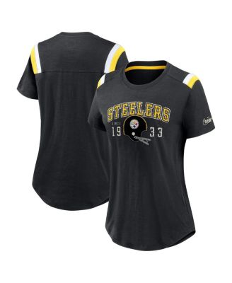 Nike - Women's&nbsp;Heather Black Pittsburgh Steelers Historic Slub Fashion T-Shirt