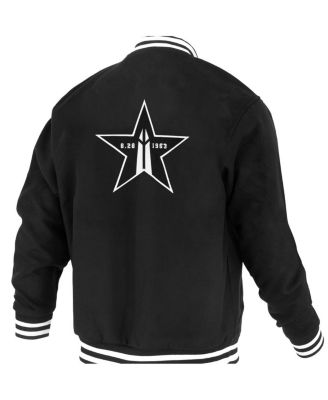 Men's and Women's Black NBA Logoman Shadow Collection Full-Snap Varsity Jacket