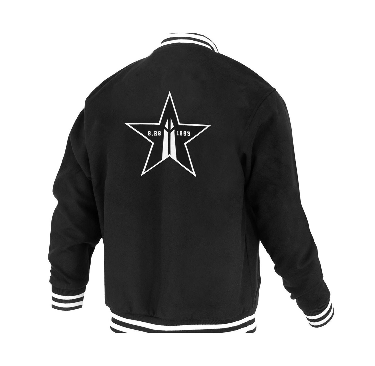 Men's and Women's Black NBA Logoman Shadow Collection Full-Snap Varsity Jacket