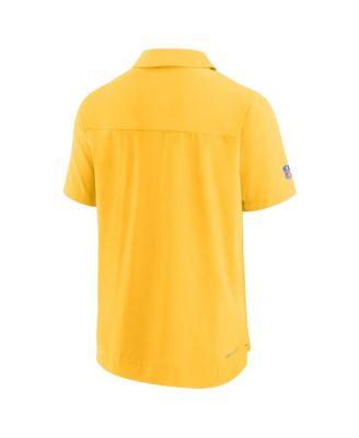 Men's Gold Green Bay Packers Sideline Lockup Performance Polo Shirt