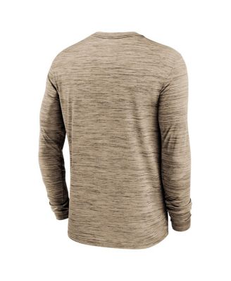 Men's Brown Cleveland Browns Sideline Team Velocity Performance Long Sleeve T-Shirt