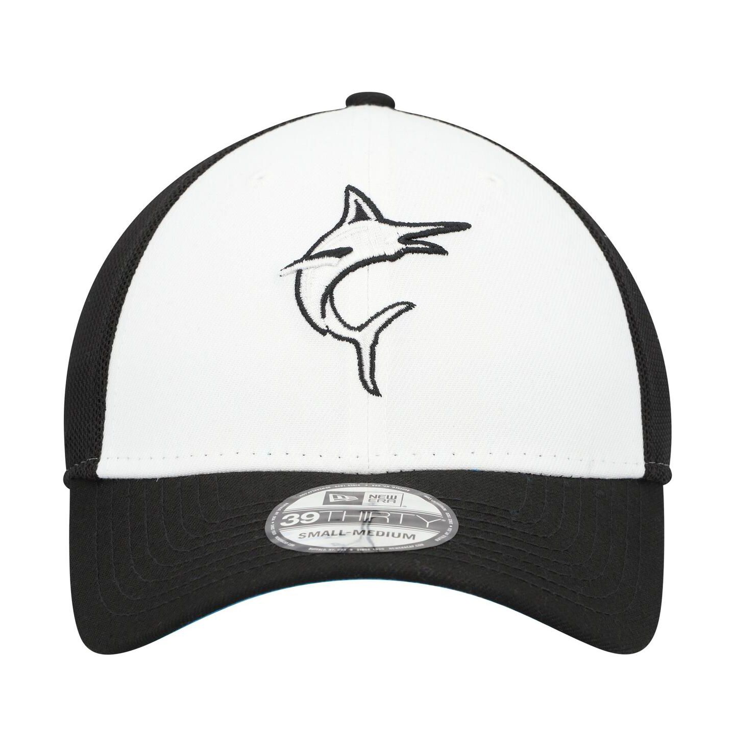 Мужская кепка New Era Black/White Miami Marlins 2023 On-Field Batting Practice 39THIRTY Flex Hat — фото 4