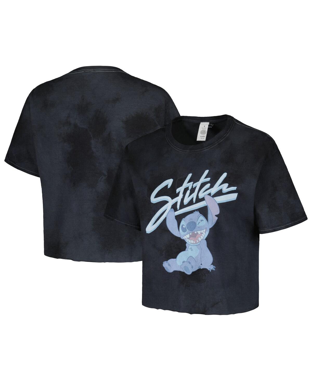 Men's and Women's Black Lilo and Stitch Wink Tie-Dye T-Shirt - Black