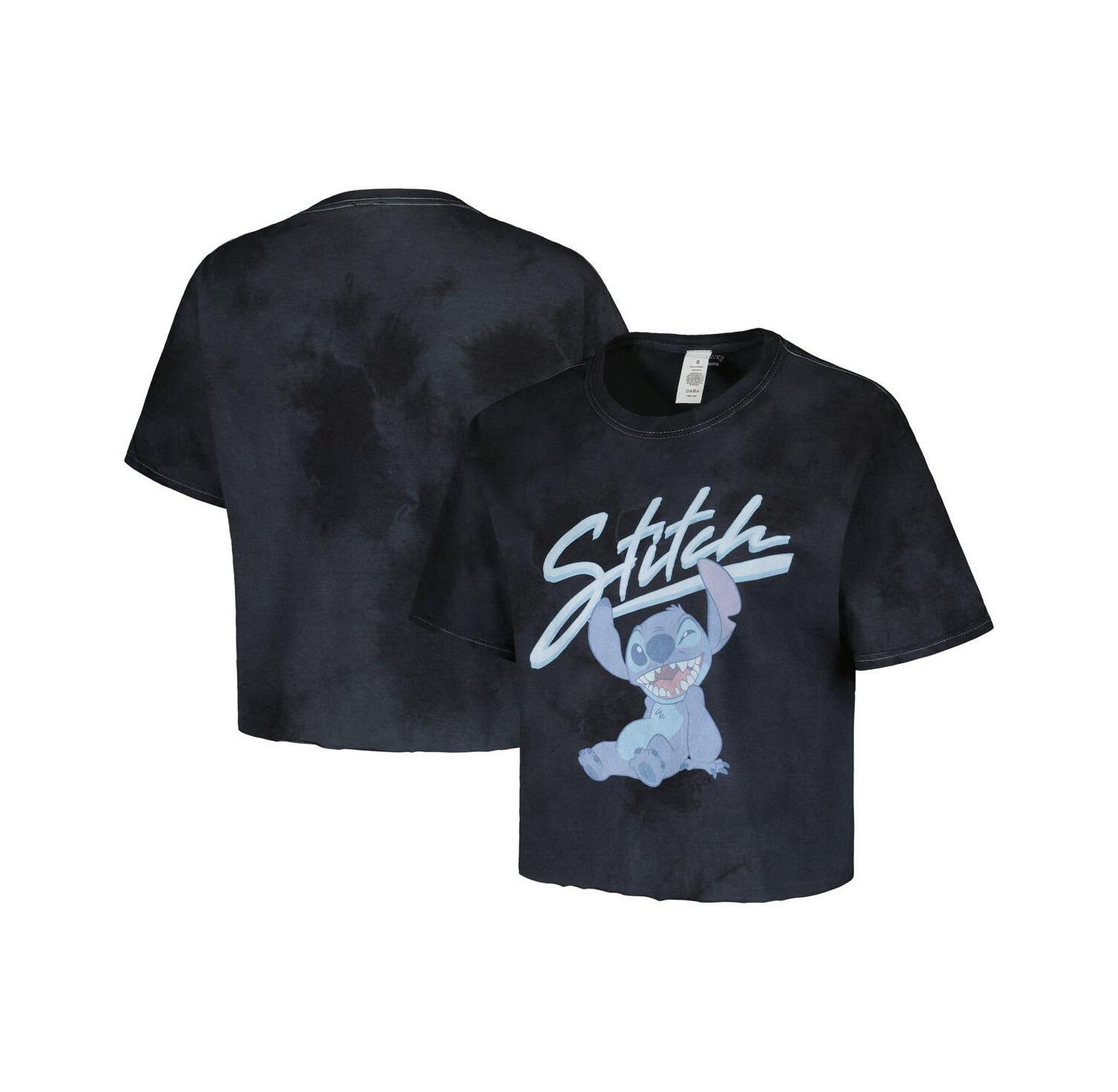 Men's and Women's Black Lilo and Stitch Wink Tie-Dye T-Shirt
