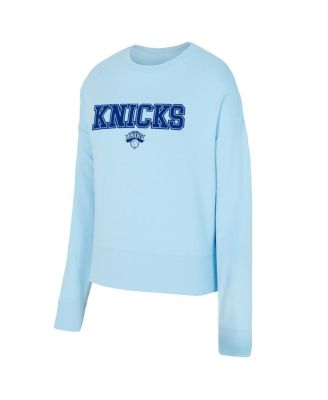 Women's 2-Piece Light Blue New York Knicks Elevation Tri-Blend Long Sleeve T-Shirt and Shorts Set
