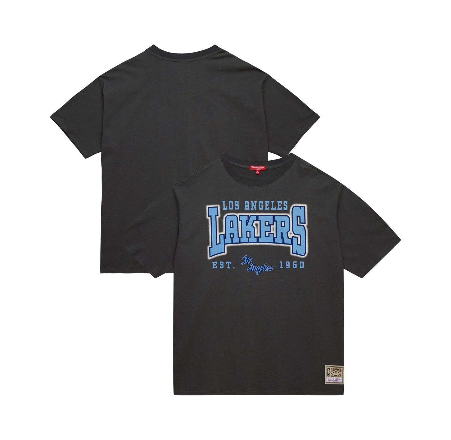 Women's Charcoal Los Angeles Lakers Hardwood Classics Oversized Boyfriend T-Shirt