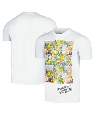 Men's and Women's White the Simpsons Springfield Elementary Postcards T-Shirt