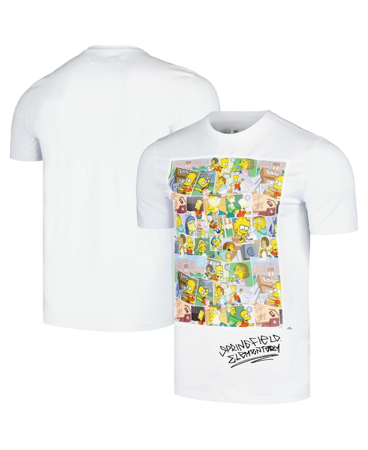 Men's and Women's White the Simpsons Springfield Elementary Postcards T-Shirt - White