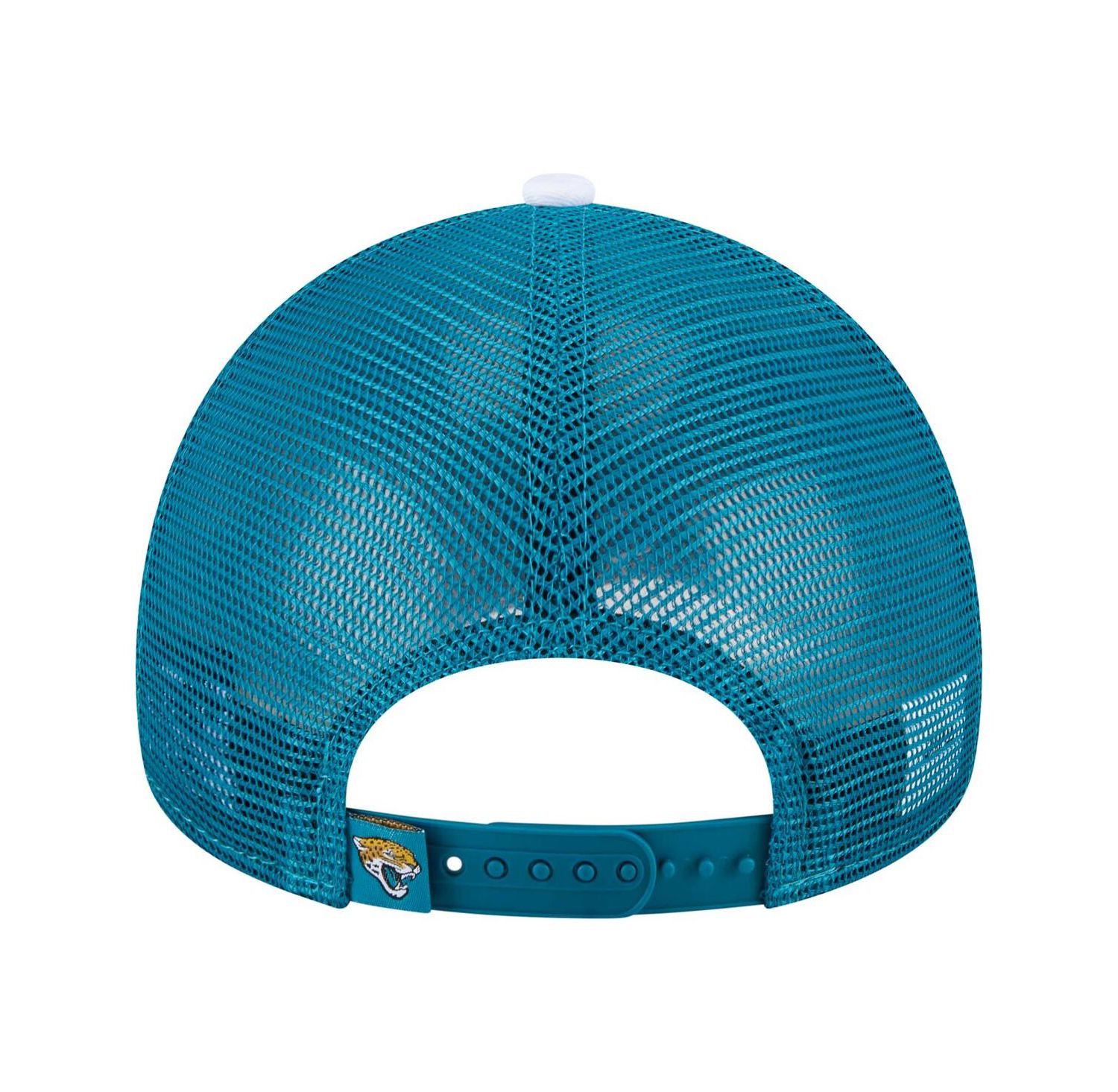 Men's White/Teal Jacksonville Jaguars Color Block 9FORTY A-Frame Trucker Adjustable Hat