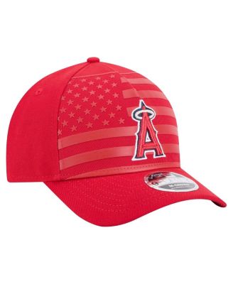 Men's Red Los Angeles Angels American Flag 9FORTY M-Crown A-Frame Adjustable Hat