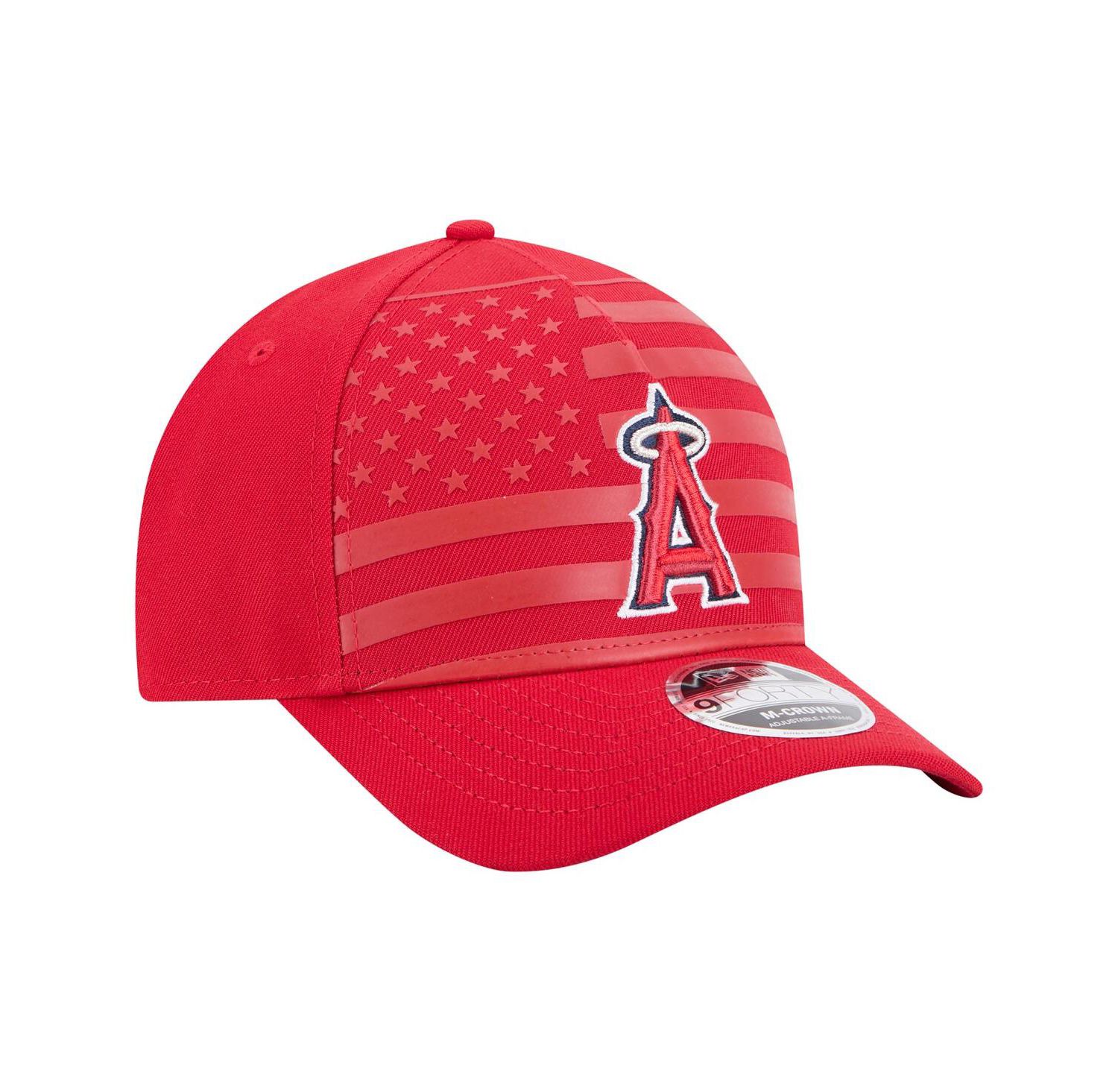 Men's Red Los Angeles Angels American Flag 9FORTY M-Crown A-Frame Adjustable Hat