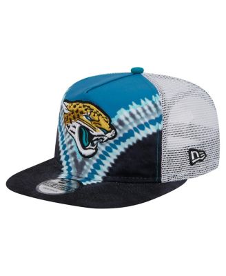 New Era - Men's Teal/Black Jacksonville Jaguars Throwback Dye Golfer Snapback Hat
