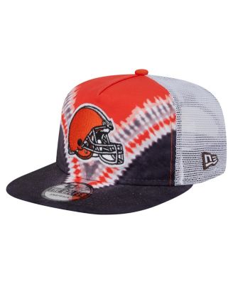 New Era - Men's Orange/Black Cleveland Browns Throwback Dye Golfer Snapback Hat