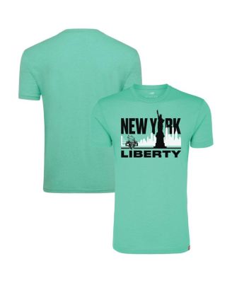 Sportiqe - Men's and Women's Mint New York Liberty Skyline Comfy Tri-Blend T-shirt