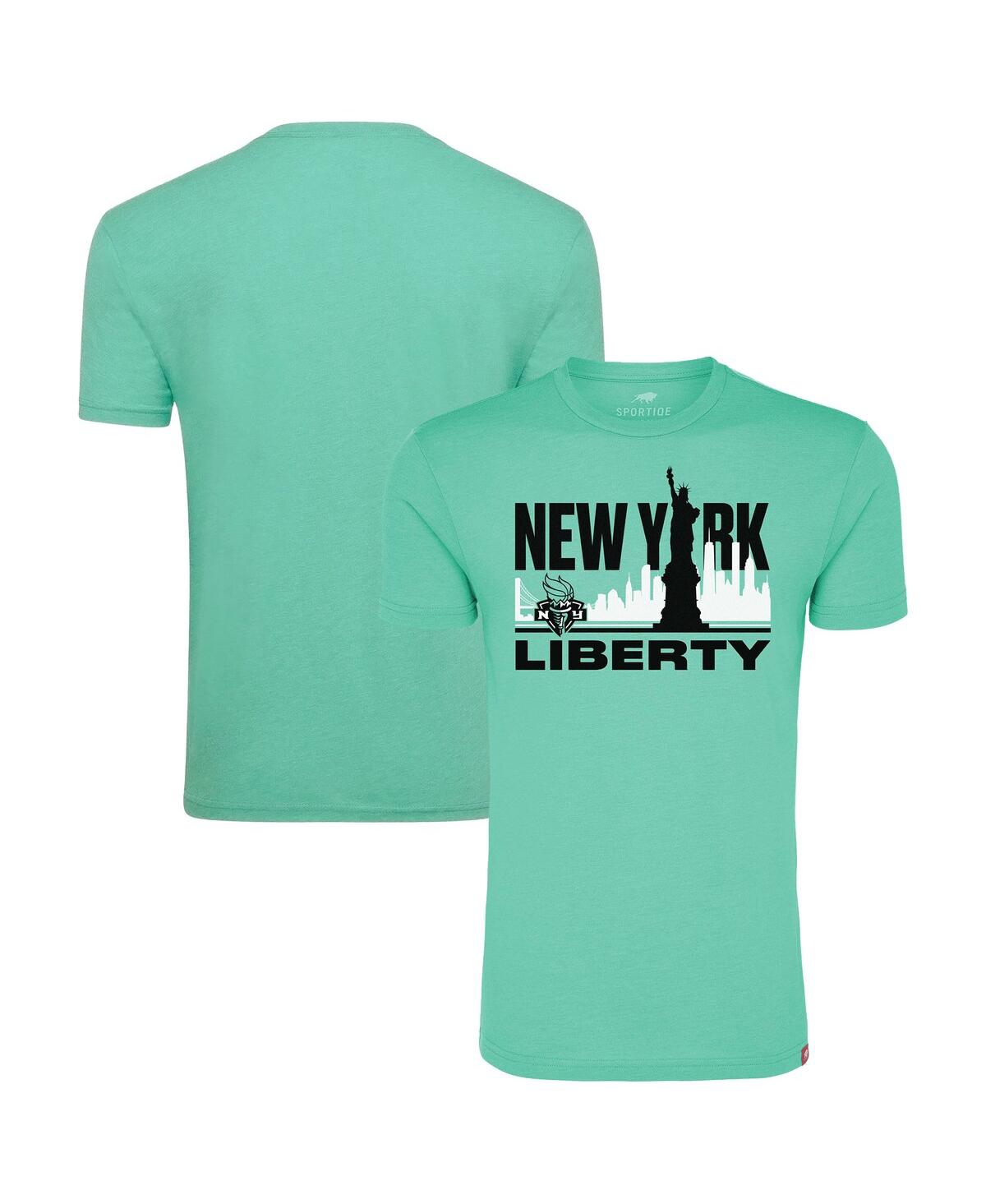 Men's and Women's Mint New York Liberty Skyline Comfy Tri-Blend T-Shirt - Mint