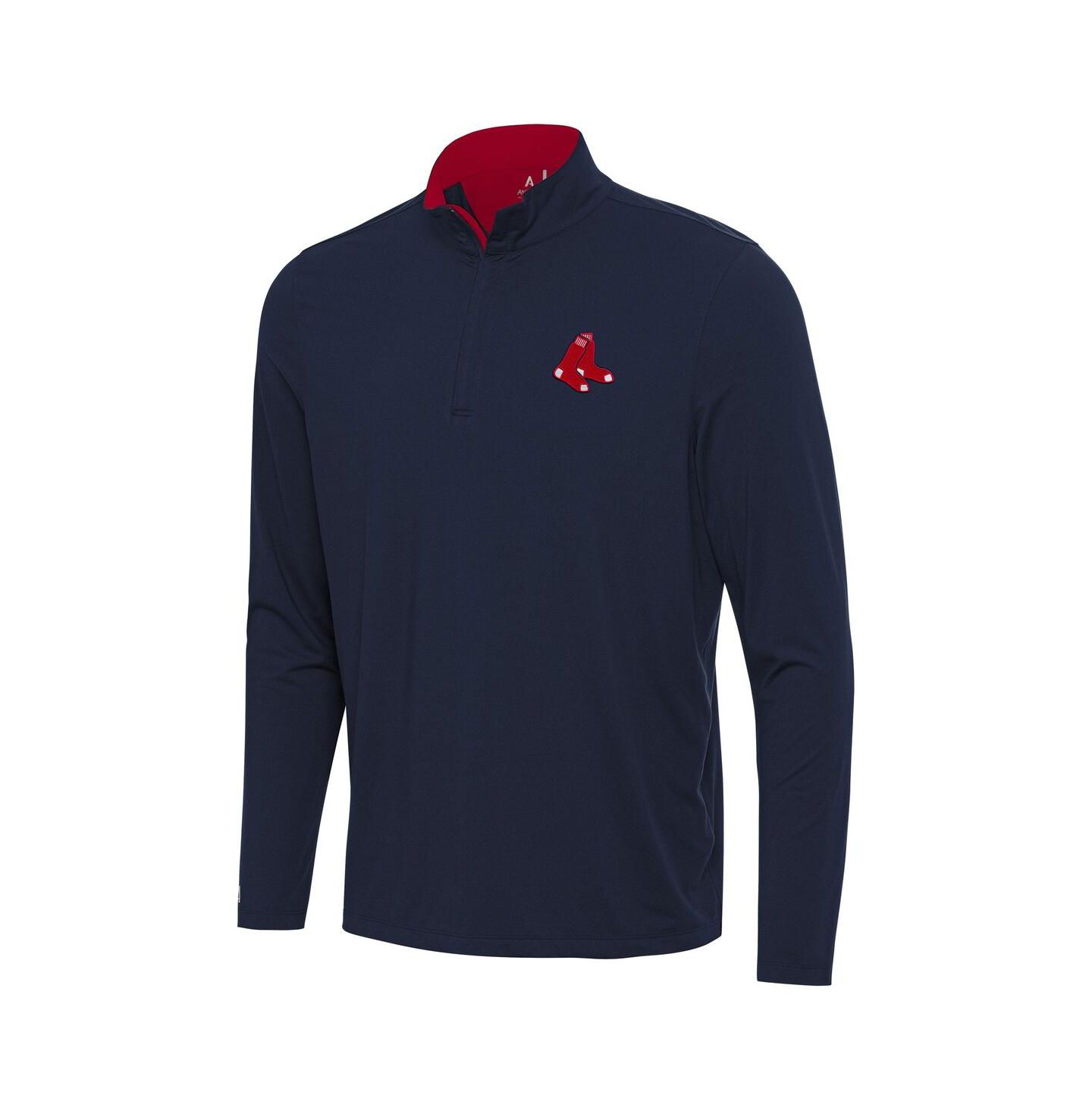 Мужская толстовка Antigua Navy Boston Red Sox Content Quarter-Zip — фото 2