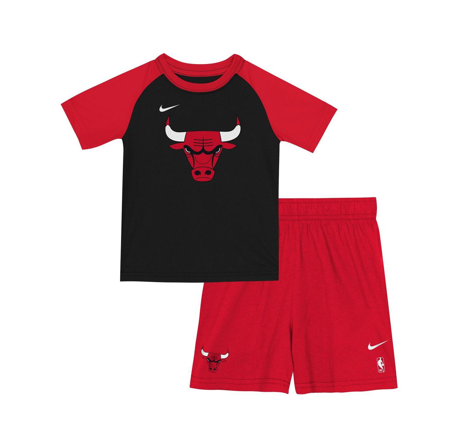 Big Boys and Girls 2-Piece Red/Black Chicago Bulls Practice T-Shirt and Shorts Set