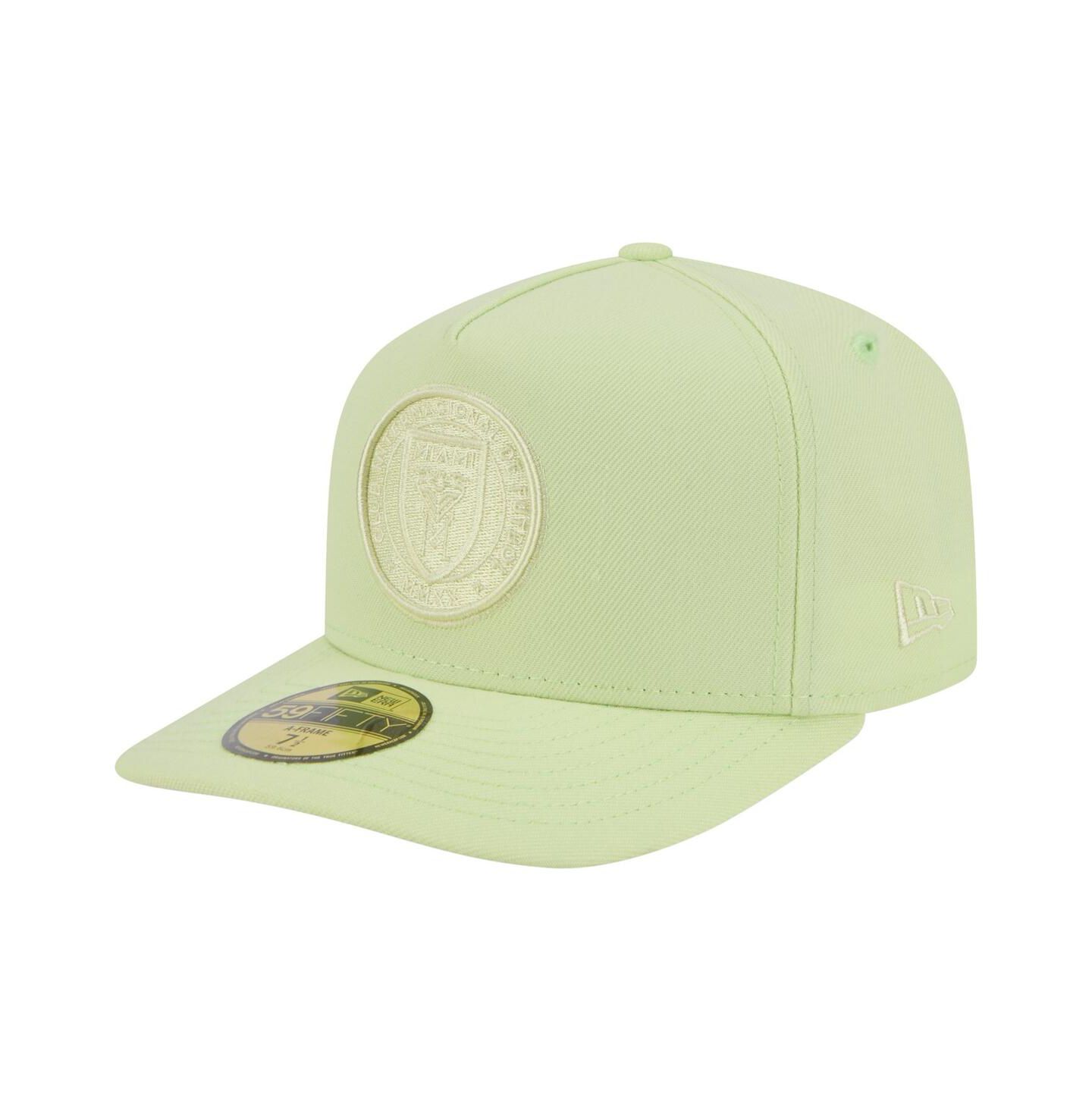 Мужские головные уборы New Era Green Inter Miami CF Color Pack A-Frame 59FIFTY Fitted Hat — фото 1