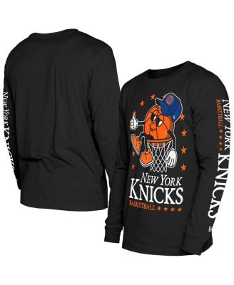 New Era - Men's Black New York Knicks Old School Sport Long Sleeve T-Shirt