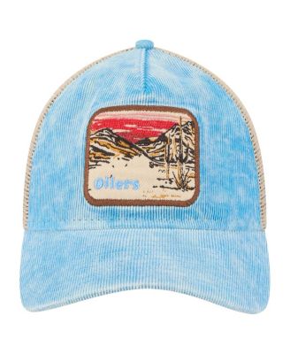 Men's Light Blue/Cream Houston Oilers Vintage Landscape 9TWENTY A-Frame Adjustable Hat