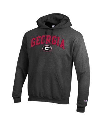Men's Charcoal Georgia Bulldogs Arch Over Logo Pullover Hoodie Sweatshirt