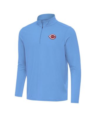 Men's Powder Blue Cincinnati Reds Intent Quarter-Zip Sweatshirt