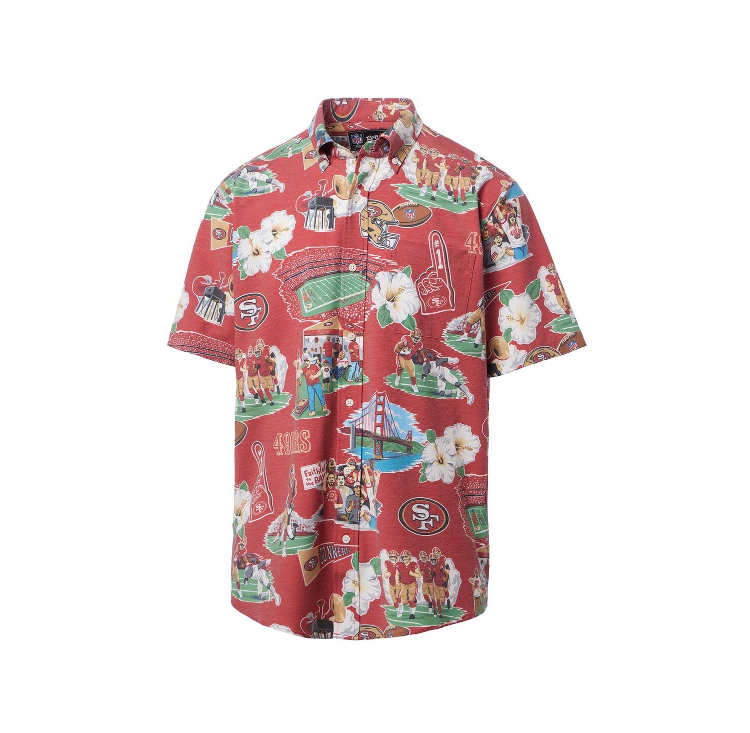 Men's Red San Francisco 49ers Scenic Button-Down Shirt