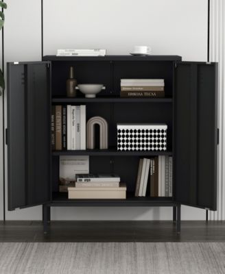 Naomi 31.5" Modern 3-Shelf Accent Cabinet