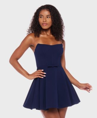 B Darlin - Juniors' Sleeveless Scuba Crepe Fit & Flare Dress