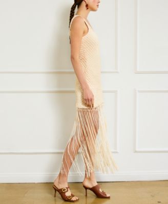 Women's Dafne Sequin Fringe-Trim Maxi Dress