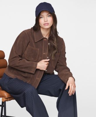 Women's Wing-Collar Faux-Suede Jacket