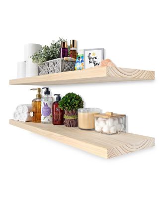 2 Pack 35" Solid Wood Floating Shelves