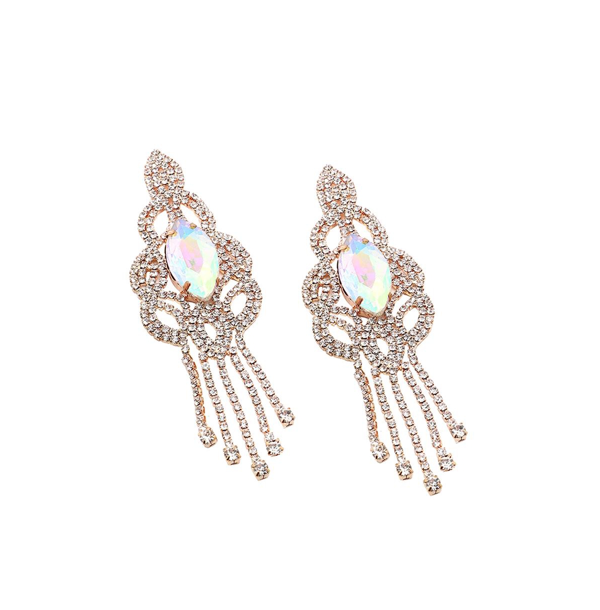 Sohi Women's Bling Drop Earrings In Gold