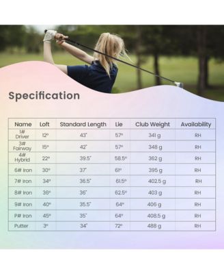 Women's 9 Pieces Complete Golf Club Set w/ 460cc Alloy Driver & Head Covers