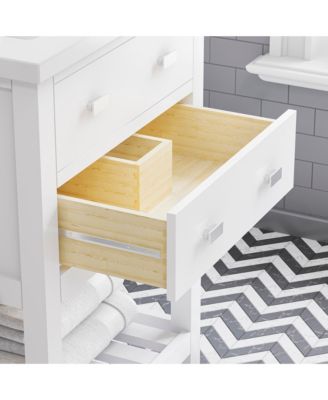 Viola 24 in. W Bath Vanity in Pure White with Ceramic Vanity Top in White with Integrated White Basin