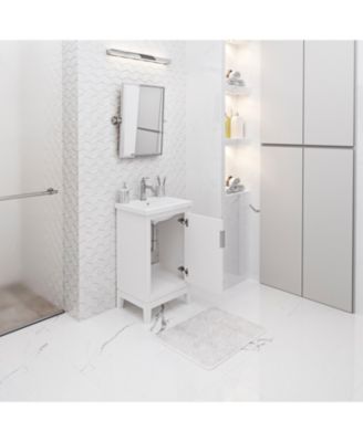 Elsa 20.5 in. W x 16 In. D Bath Vanity in Pure White with Ceramics Vanity Top in White with White Basin