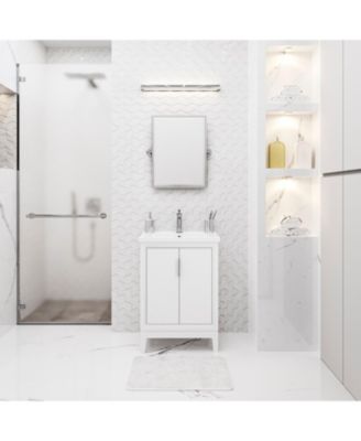 Elise 24.5 in. W x 18 in. D Bath Vanity in Pure White with Ceramics Vanity Top in White with White Basin