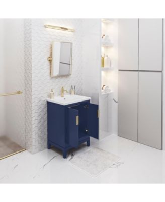 Elise 24.5 in. W x 18 In. D Bath Vanity in Monarch Blue with Ceramics Vanity Top in White with White Basin