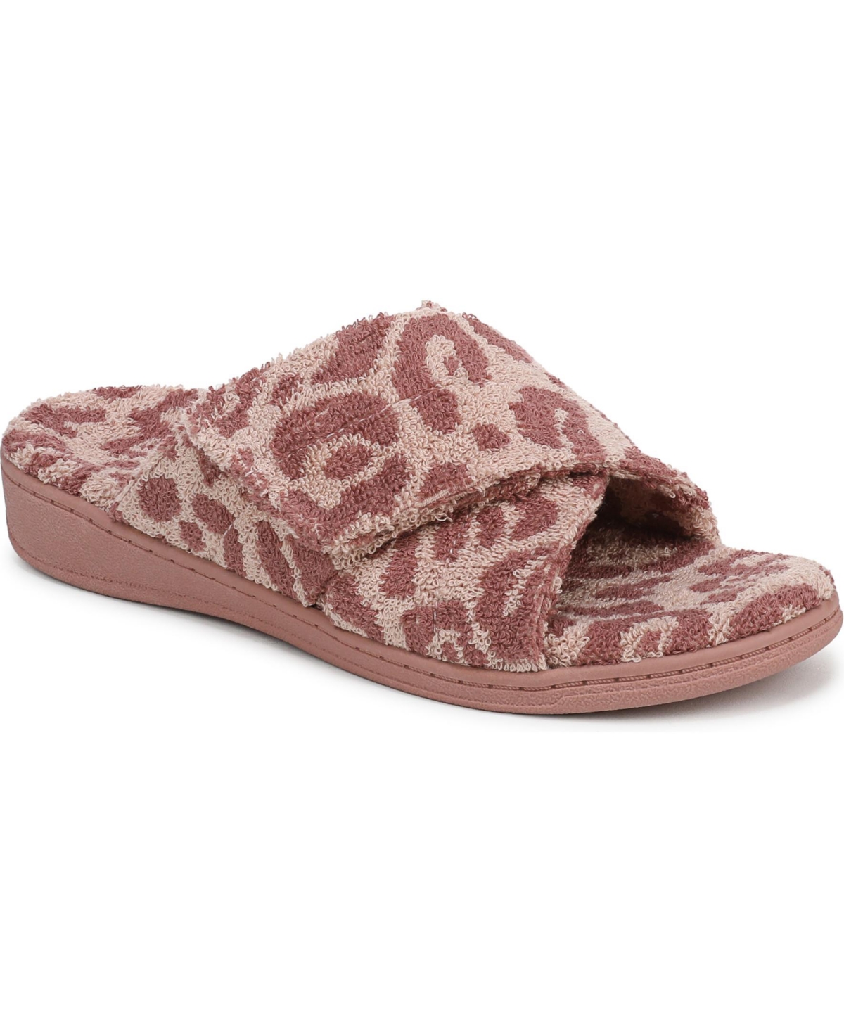 Womens Relax Ii Open Toe Slippers - Pink multi woven fabric