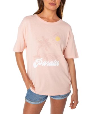 Juniors' Paraiso Cotton Oversized Graphic T-Shirt