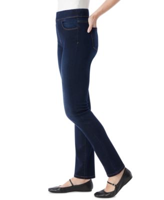 Petite Amanda High Rise Pull-On Slim Straight Leg Jeans