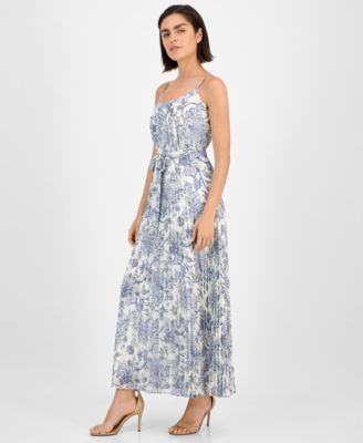 Women's Printed Scoop-Neck Chiffon Dress