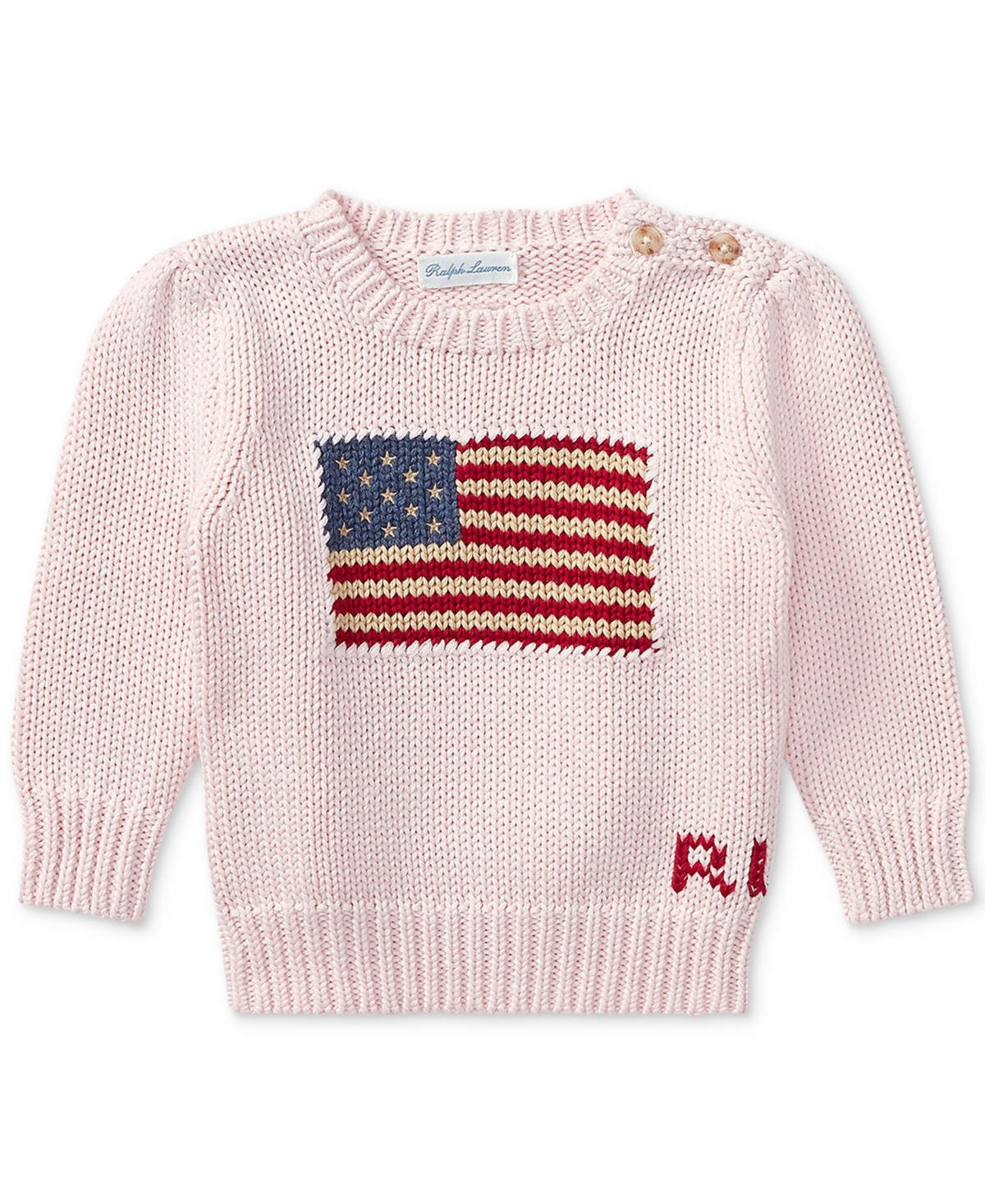 Polo Ralph Lauren Baby Girls Flag Sweater - Pink