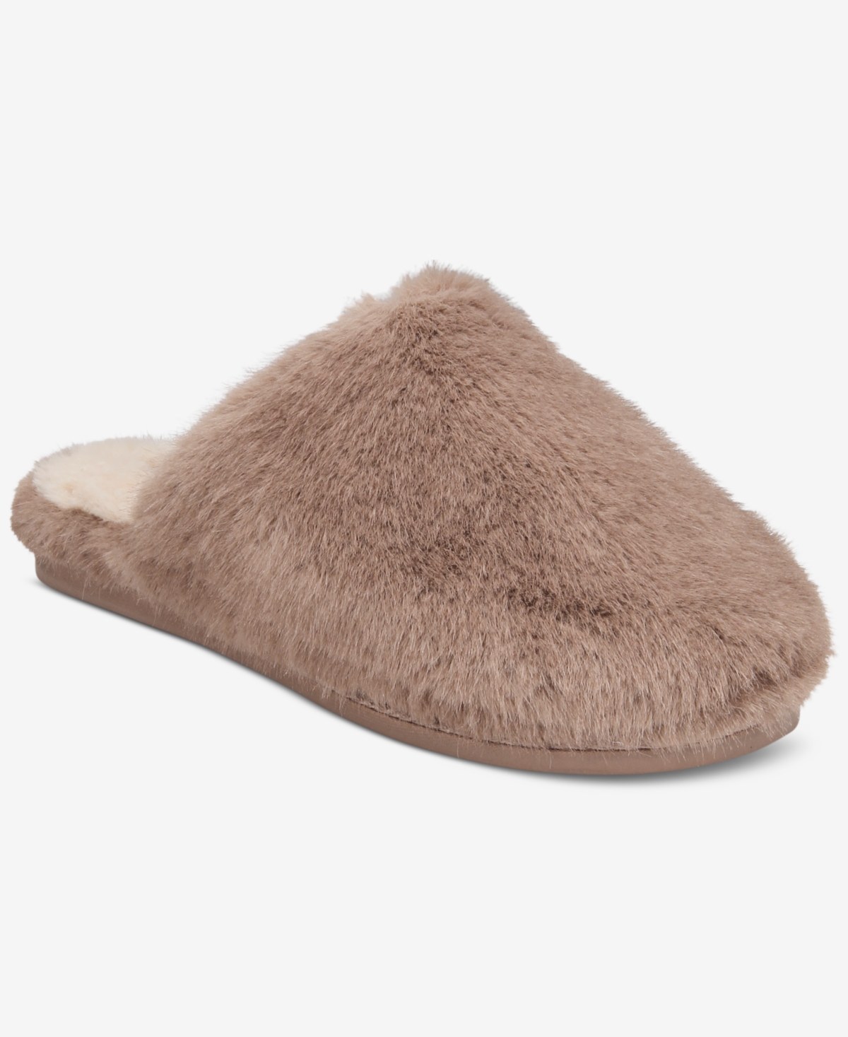 State Of Day Women's Boxed Two-tone Faux-fur Slide Slippers, Macy's Exclusive In Multi
